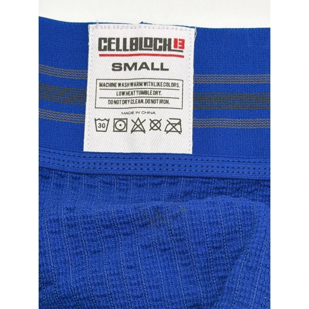 CellBlock 13 Mens Tight End Jockstrap‎ Blue Waffle Knit Pouch CBU133 Small NWT